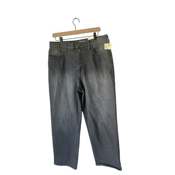 Universal Thread Vintage Straight Gray Button Fly Jeans Stretch Womens 14 long - Picture 1 of 3